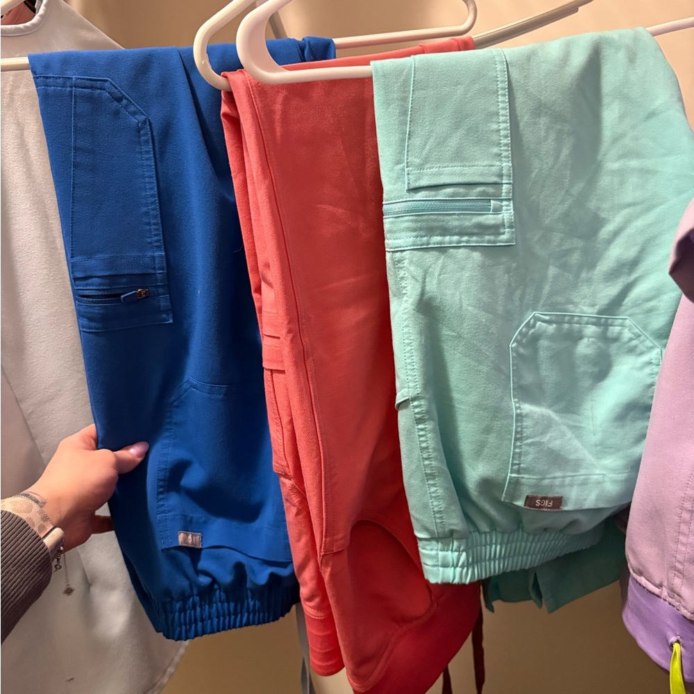 3 pair Figs Kade cargo scrub pants